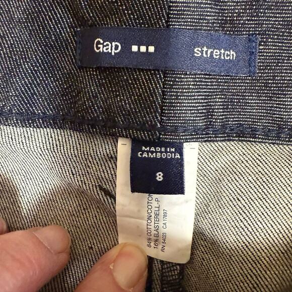 Vtg Y2K Gap Jeans Women's V2130 Wide Leg Dark Stretch Sz 8 Midrise New With Tags - Picture 5 of 10
